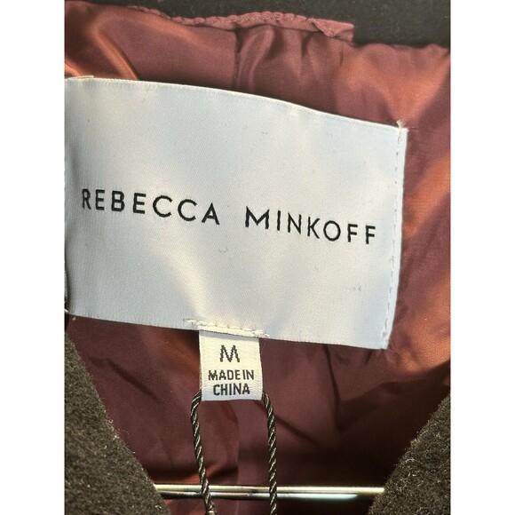 Rebecca Minkoff Double Breasted Epaulet Women’s Black Pea Coat Size Medium NWT - Picture 7 of 9